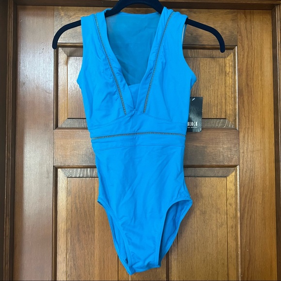 Bloch Other - NWT Bloch Ballet Dance Leotard, Trendy Aqua Blue w/ Mesh Detailing, Size P / S